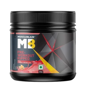 MuscleBlaze Pre Workout Ripped, 4000 mg Citrulline & L-Arginine, 500 mg L-Carnitine, 500 mg Garcinia Extract (Fruit Splash,, 27 Servings, Powder) - Pack of 250 g