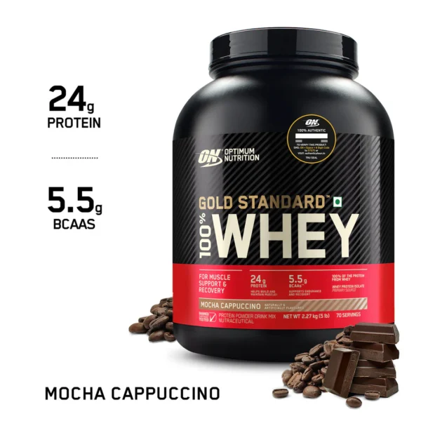 ON Gold Standard 100% Whey Protein Powder | Mocha Cappuccino | 5 lbs