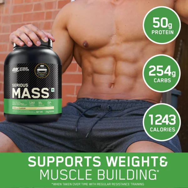 ON Serious Mass Weight Gainer - Vanilla flavour - 3KG
