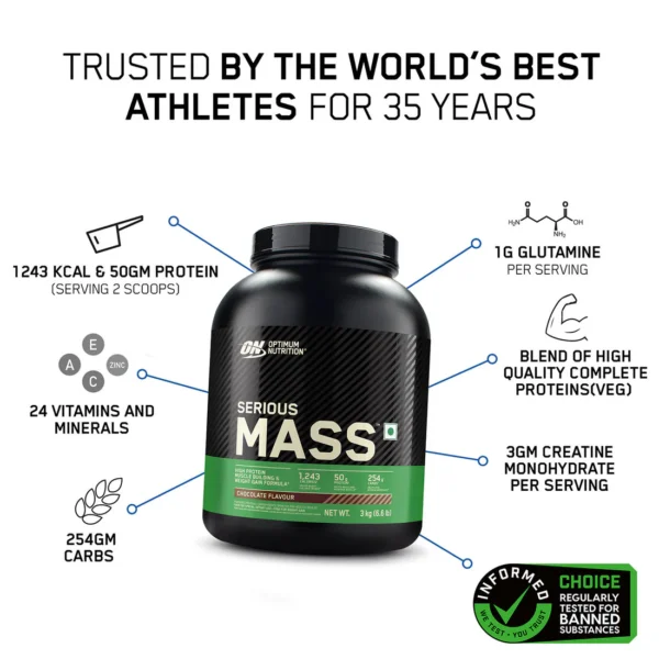 ON Serious Mass Weight Gainer - Chocolate flavour - 3KG