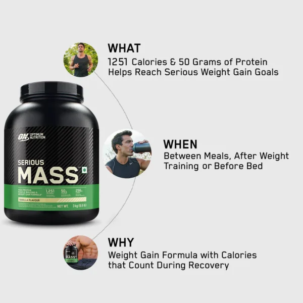 ON Serious Mass Weight Gainer - Vanilla flavour - 5KG