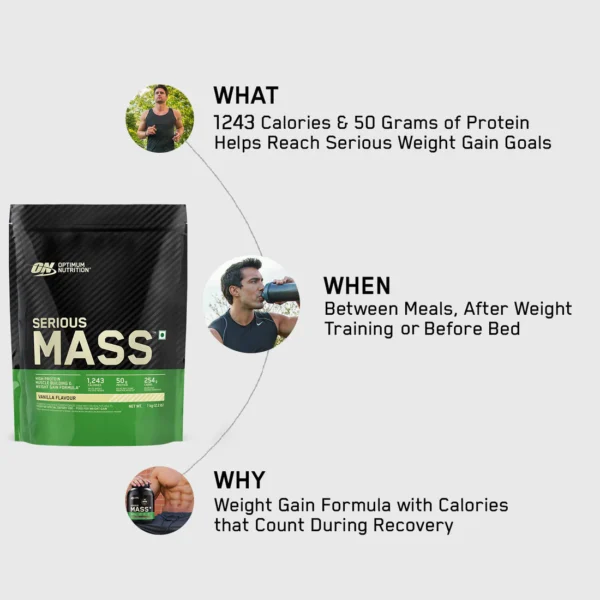 ON Serious Mass Weight Gainer - Vanilla flavour - 1KG