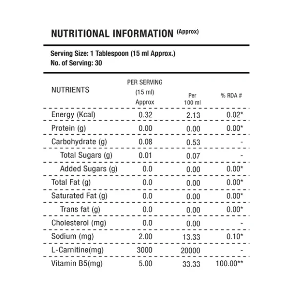 L-Carnitine 3000 mg Liquid - Blue Raspberry Flavour | 450ml