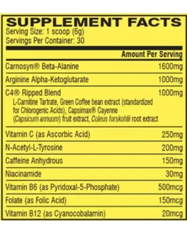 Cellucor C4 Ripped Pre Workout Powder Topical Punch – Creatine Free + Sugar Free Preworkout Energy Supplement for Men & Women – 30 Servings