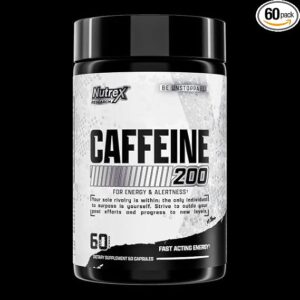 Nutrex Caffeine 200, Energy and Alertness Supplement, 200mg Anhydrous Caffeine, 60 Liquid Capsules