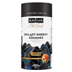 Kapiva Himalayan Shilajit/Shilajeet Gummies | 225mg Shilajit/Gummy | Ginger Honey Flavour | NABL-Certified Gummy | Boosts Energy Levels, Endurance & Stamina | No Added Sugar | Gelatin Free | 30 Gummies