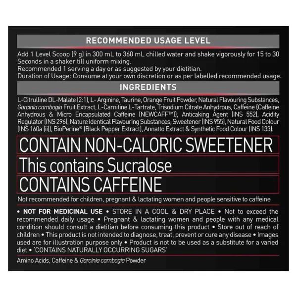 MuscleBlaze Pre Workout Ripped, 4000 mg Citrulline & L-Arginine, 500 mg L-Carnitine, 500 mg Garcinia Extract (Green Apple, Powder, Pack of 27 Servings) - 250 g