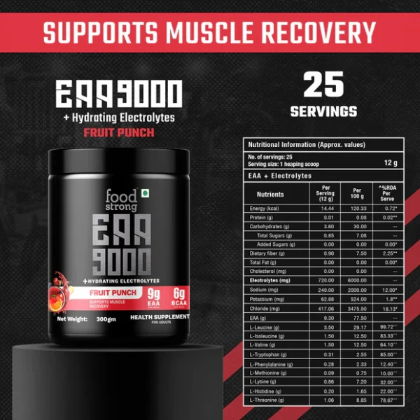 EAA 9000 with Hydrating Electrolytes, Fruit Punch Flavour