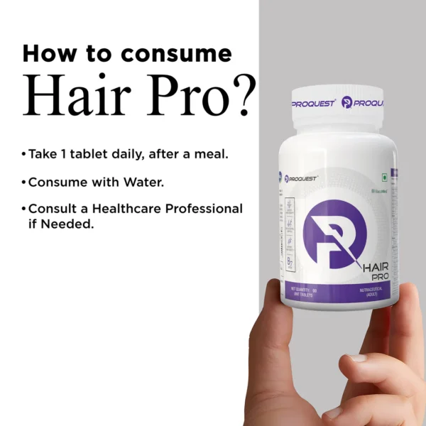 PROQUEST Hair Pro Hair Vitamins for Support Hair Growth, Reduced Hair Fall & Improves Hair Density.