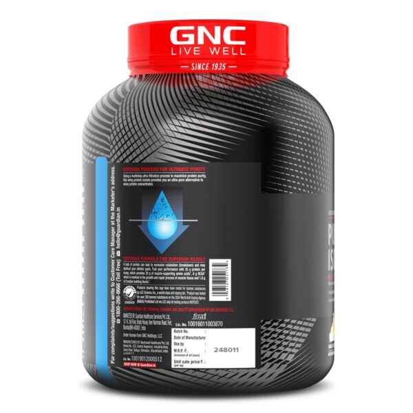 GNC AMP Pure Isolate Low Carb | Boosts Athletic Performance | Builds Lean Muscles | Speeds Up Recovery | Increases Strength | USA Formulated | 25g Protein | 6g BCAA | Cookies & Cream | 4 lbs