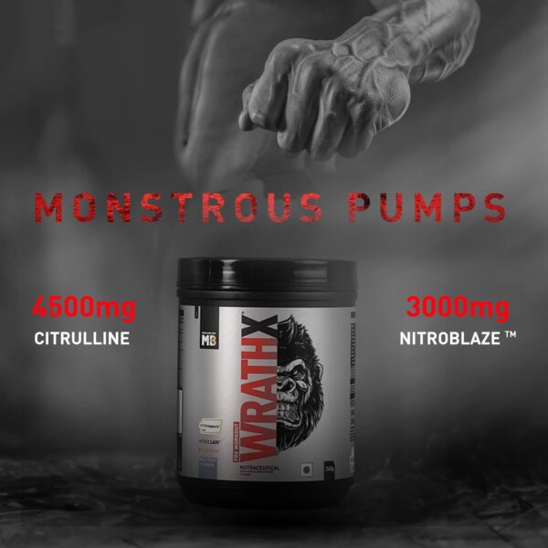 MuscleBlaze Pre Workout Wrathx With Creapure,Nitroblaze & Bioperine (Cola Frost,340 G,20 Servings),Powder,1 Count