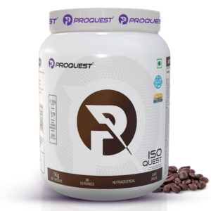 ProQuest Isolate Whey Protein Iso Quest(Café Brazil, 1KG / 2.2 lb / 30 Servings) | 27g Protein Per Scoop | Low Fat & 12.5g EAA | Lab Tested & Easily Digestive | Faster Muscle Support & Recovery