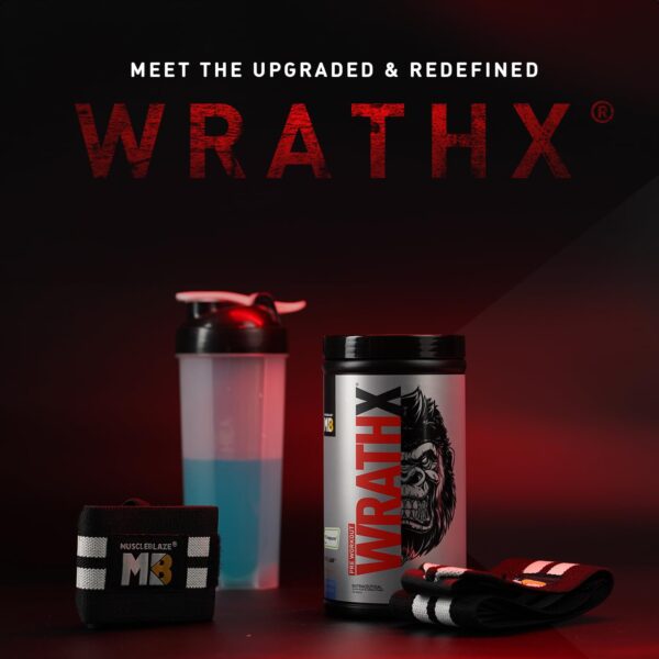 MuscleBlaze Pre Workout WrathX with Creapure Powder, Nitroblaze & BioPerine (Cola Frost, 510g, 30 Servings)