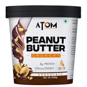 AS-IT-IS ATOM Chocolate Peanut Butter Crunchy 1Kg | Gluten Free | Cholesterol Free…