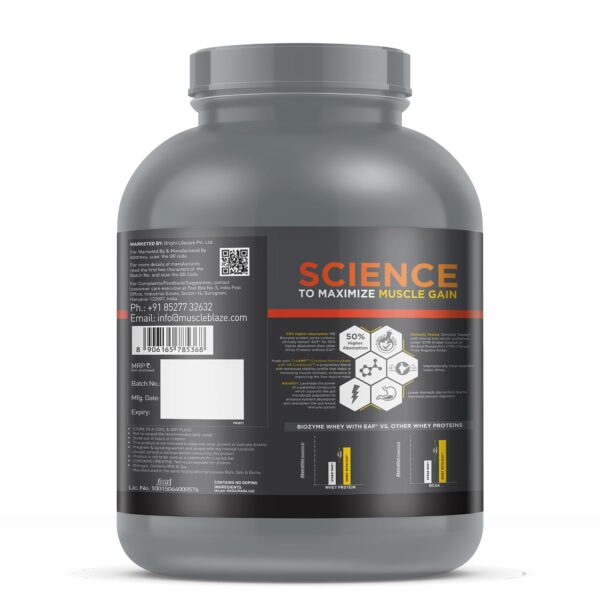 MuscleBlaze Biozyme Whey Protein PR Powder with 30g Protein, 3g Creatine Monohydrate & 50mg AstraGin (Molten Chocolate Cake, 2kg / 4.4lbs) | Trustified Gold Certified