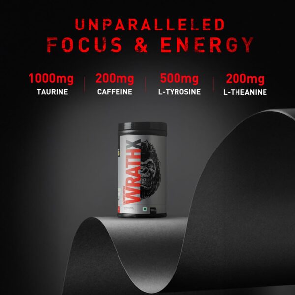 MuscleBlaze Pre Workout WrathX with Creapure, Nitroblaze & BioPerine (Fruit Fury, 510g, 30 Servings)