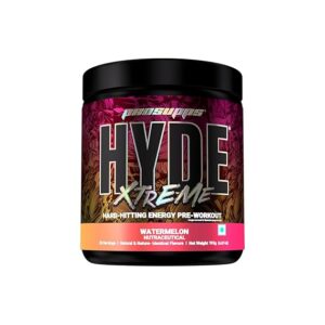 PS PROSUPPS Hyde Xtreme - Hard Hitting Energy Pre Workout Supplement|Caffeine,Beta-Alanine,L-Arginine|For Muscle Pump,Vascularity,Strength And Focus|30 Servings (Watermelon,Powder,1 Count)