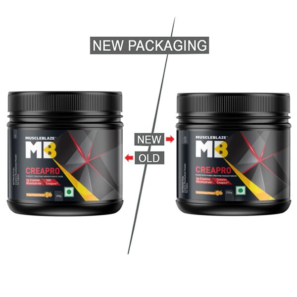 MuscleBlaze CreaPRO Creatine Monohydrate Powder with Creapure, Tangy Orange (62 Servings, 250g)