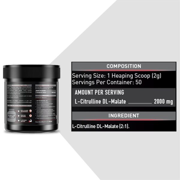 MuscleBlaze Citrulline Malate, 100 g (0.22 lb), Unflavored