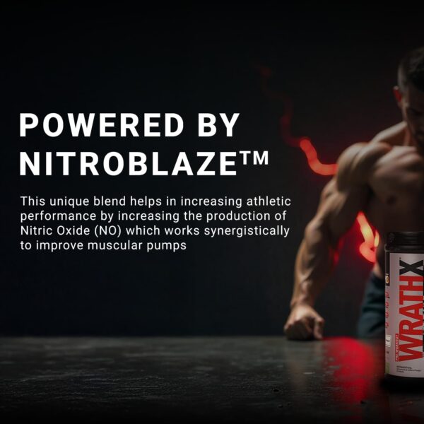 MuscleBlaze Pre Workout WrathX with Creapure, Nitroblaze & BioPerine (Sour Green, 510g, 30 Servings)