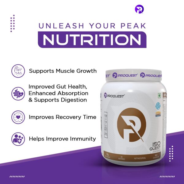 ProQuest Isolate Whey Protein Iso Quest (Milk Chocolate, 1KG / 2.2 lb / 30 Servings) | 27g Protein Per Scoop | Low Fat & 12.5g EAA | Lab Tested & Easily Digestive | Faster Muscle Support & Recovery