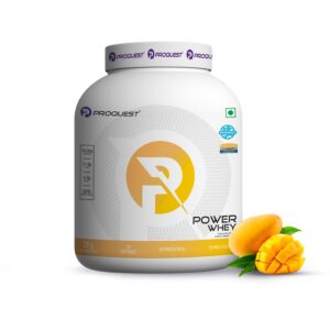 ProQuest Whey Protein (Mango Rush, 2 KG / 4.4 lb / 55 Servings) | 24g Protein Per Scoop | 5.3g BCAA & 11.9g EAA |Lab Tested, Added Probiotics & Digezyme® for Fast & Easy Digestion
