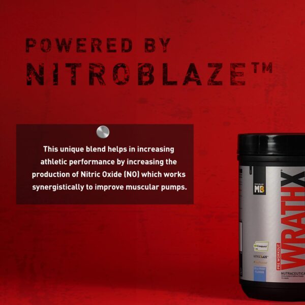 MuscleBlaze Pre Workout Wrathx With Creapure,Nitroblaze & Bioperine (Cola Frost,340 G,20 Servings),Powder,1 Count