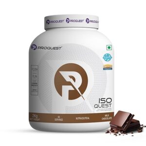 ProQuest Isolate Whey Protein Iso Quest (Milk Chocolate, 2KG / 4.4 lb / 60 Servings) | 27g Protein Per Scoop | Low Fat & 12.5g EAA | Lab Tested & Easily Digestive | Faster Muscle Support & Recovery