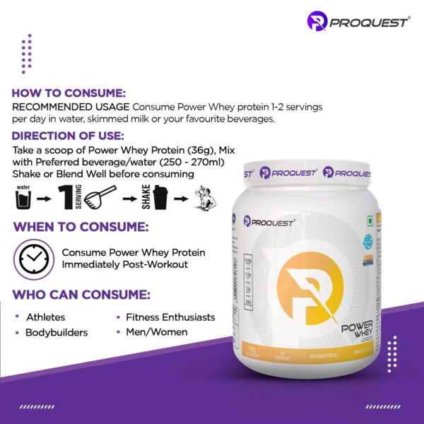 ProQuest Whey Protein (Mango Rush, 2 KG / 4.4 lb / 55 Servings) | 24g Protein Per Scoop | 5.3g BCAA & 11.9g EAA |Lab Tested, Added Probiotics & Digezyme® for Fast & Easy Digestion