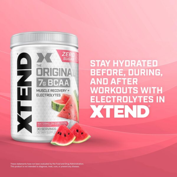 Xtend Scivation Bcaas Powder For Adults (Pre-Workout, 7G Bcaas, 0G Carbs,Sugar & Calories, 3.5 Leucine, 2.5G L-Glutamine, 1G Citrulline Malate) - 402Gm, 30 Servings (Watermelon)