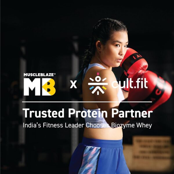 MuscleBlaze Biozyme Whey Protein PR with 30g Protein, 3g Creatine Monohydrate & 50mg AstraGin® (Cookies & Cream, 1kg / 2.2lbs) | Trustified Gold Certified