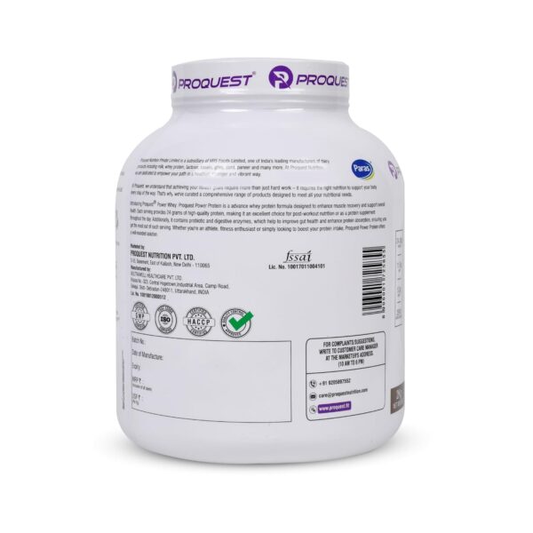 ProQuest Whey Protein (Café Mocha, 2 KG / 4.4 lb / 55 Servings) | 24g Protein Per Scoop | 5.3g BCAA & 11.9g EAA |Lab Tested, Added Probiotics & Digezyme® for Fast & Easy Digestion