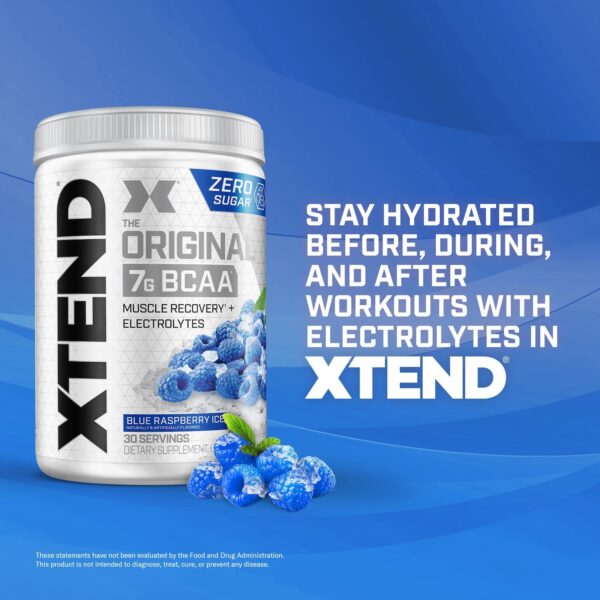 Xtend Scivation Bcaas Powder For Adults(Pre-Workout, 7G Bcaas, 0G Carbs,Sugar & Calories, 3.5 Leucine, 2.5G L-Glutamine, 1G Citrulline Malate) - 402 Gm, 30 Servings (Blue Raspberry)