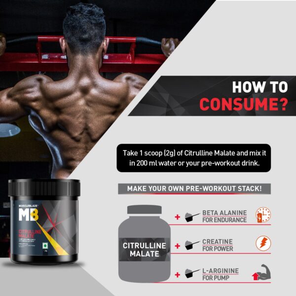 MuscleBlaze Citrulline Malate, 100 g (0.22 lb), Unflavored