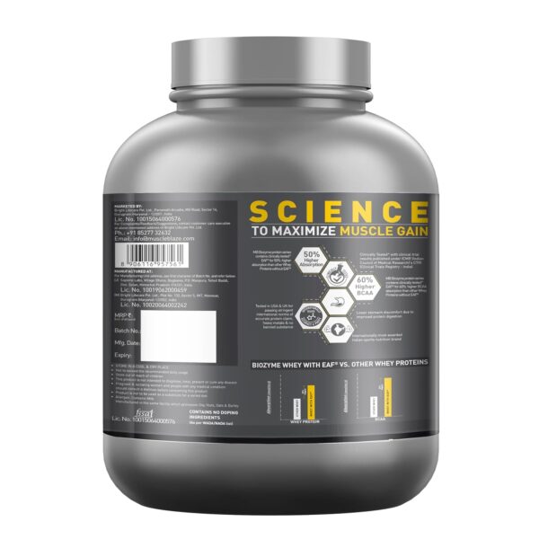 MuscleBlaze Biozyme Iso-Zero, Low Carb Whey Protein Isolate Powder, 27g Isolate Whey Per Scoop (Tropical Mango, 2kg / 4.4lbs) | USA Patent-Published Enhanced Absorption Formula (EAF)