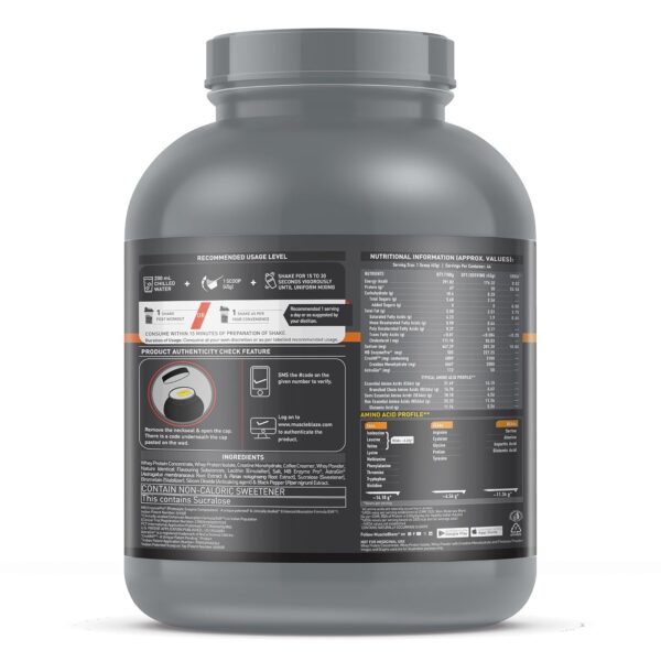 MuscleBlaze Biozyme Whey Protein PR Powder with 30g Protein, 3g Creatine Monohydrate & 50mg AstraGin (Cookies & Cream, 2kg / 4.4lbs) | Trustified Gold Certified