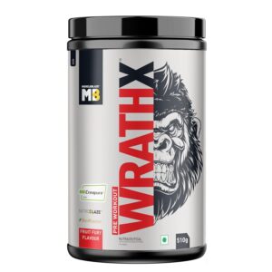 MuscleBlaze Pre Workout WrathX with Creapure, Nitroblaze & BioPerine (Fruit Fury, 510g, 30 Servings)