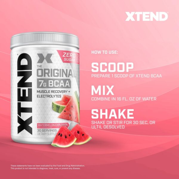 Xtend Scivation Bcaas Powder For Adults (Pre-Workout, 7G Bcaas, 0G Carbs,Sugar & Calories, 3.5 Leucine, 2.5G L-Glutamine, 1G Citrulline Malate) - 402Gm, 30 Servings (Watermelon)