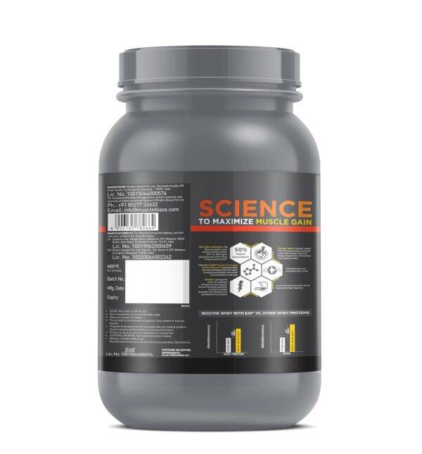 MuscleBlaze Biozyme Whey Protein PR Powder with 30g Protein, 3g Creatine Monohydrate & 50mg AstraGin (Chocolate Fudge, 1kg / 2.2lbs) | Trustified Gold Certified