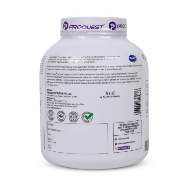 ProQuest Isolate Whey Protein Iso Quest (Milk Chocolate, 2KG / 4.4 lb / 60 Servings) | 27g Protein Per Scoop | Low Fat & 12.5g EAA | Lab Tested & Easily Digestive | Faster Muscle Support & Recovery