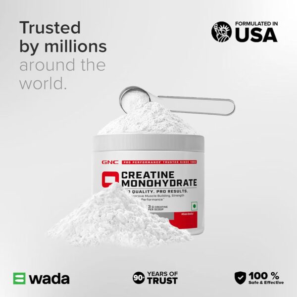 GNC Pro Performance Creatine Monohydrate - 3000mg Creatine Per Scoop | Micronized for Faster Absorption | Boosts Energy, Muscle Volume & Performance | Gluten-Free | Unflavored | 250gm
