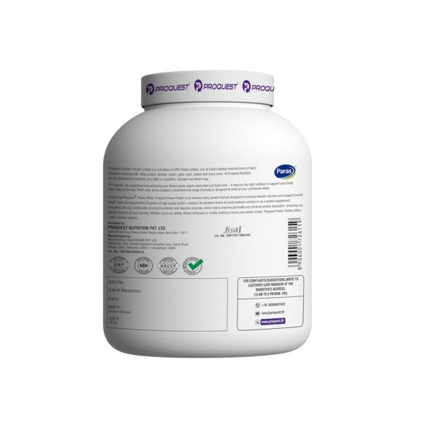 ProQuest Whey Protein (Kesar Pista, 2 KG / 4.4 lb / 55 Servings) | 24g Protein Per Scoop | 5.3g BCAA & 11.9g EAA |Lab Tested, Added Probiotics & Digezyme® for Fast & Easy Digestion