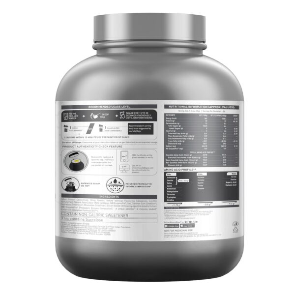 MuscleBlaze Biozyme Performance Whey Protein Powder, Magical Mango (2kg / 4.4lbs) | 25g Protein Per Scoop | Clinically Tested 50% Higher Protein Absorption