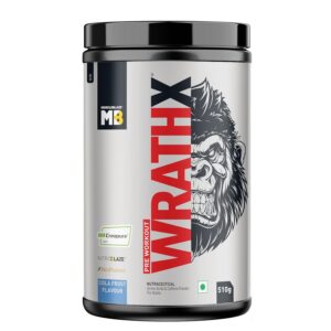 MuscleBlaze Pre Workout WrathX with Creapure Powder, Nitroblaze & BioPerine (Cola Frost, 510g, 30 Servings)