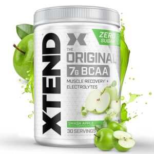 Scivation Xtend Bcaas (Pre-Workout Powder, 7G Bcaas, 0G Carbs,Sugar & Calories, 3.5 Leucine, 2.5G L-Glutamine, 1G Citrulline Malate) - 402 G, 30 Servings (Green Apple)
