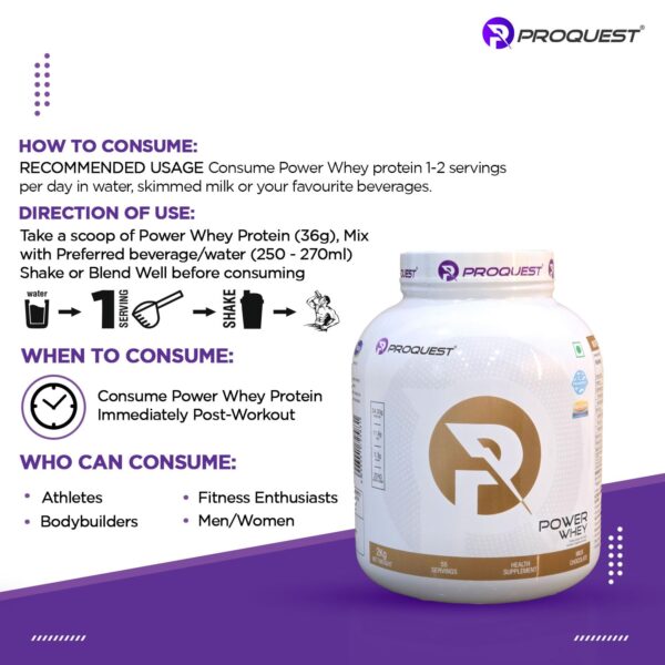 Proquest Power Whey Protein, 2 kg (4.4 lb), Milk Chocolate