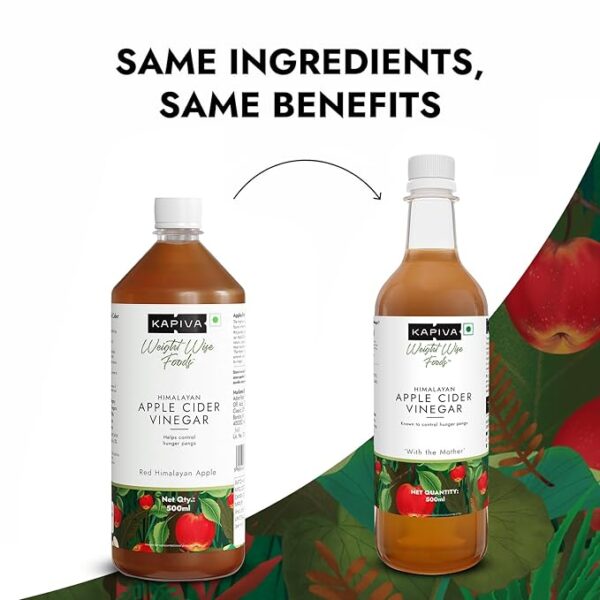 Kapiva Himalayan Apple Cider Vinegar with Mother 500ml | Raw, Unpasteurized & Unfiltered | Helps with Digestion & Weight Mangement
