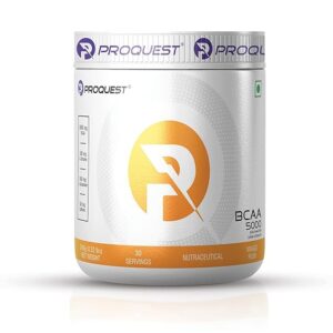 Proquest Nutrition BCAA 5000, 5g BCAAs in 2:1:1 Optimal Ratio (240g, 30 Servings) Mango Rush Flavor | Powerful Intra Workout Supplement for Men & Women for Muscle Recovery, Hydration & Endurance