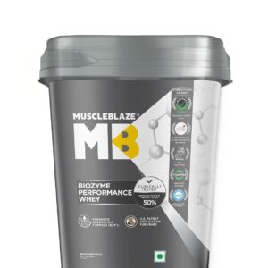 MuscleBlaze Biozyme Performance Whey Protein Powder, Rich Chocolate (4kg / 8.8lbs) | 25g Protein Per Scoop | Clinically Tested 50% Higher Protein Absorption