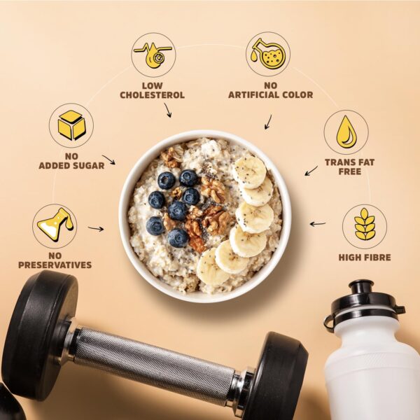 MuscleBlaze Fit High Protein Oats (Unflavoured, 1kg) | 23g Protein | Breakfast Cereals for Weight Management